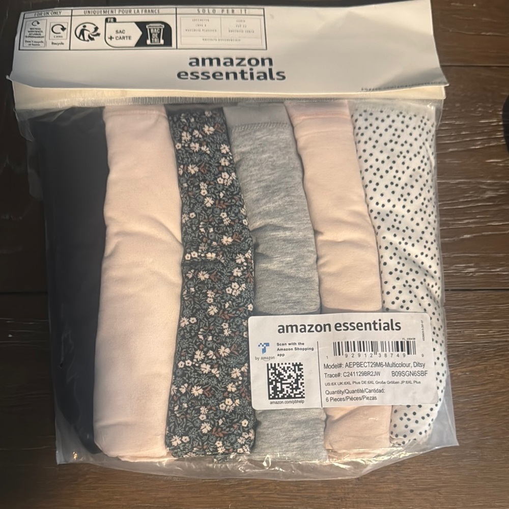 Amazon Essentials Women's Underwear Set - Pink, Gray, Floral, Polka Dot